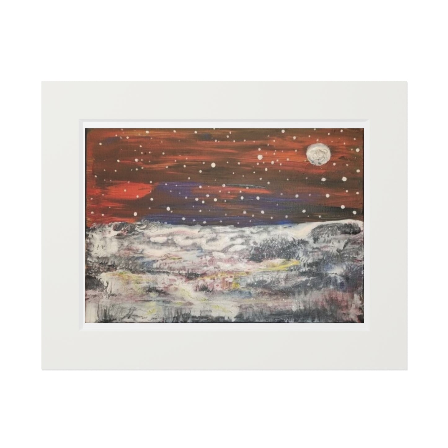 Lunar Winter Landscape — Fine Art Print with Passepartout Frame