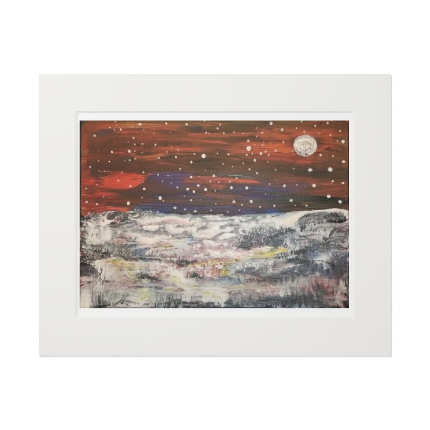 Lunar Winter Landscape — Fine Art Print with Passepartout Frame