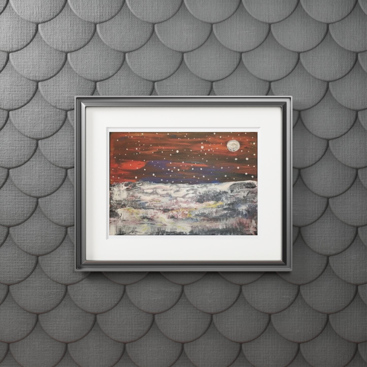 Lunar Winter Landscape — Fine Art Print with Passepartout Frame
